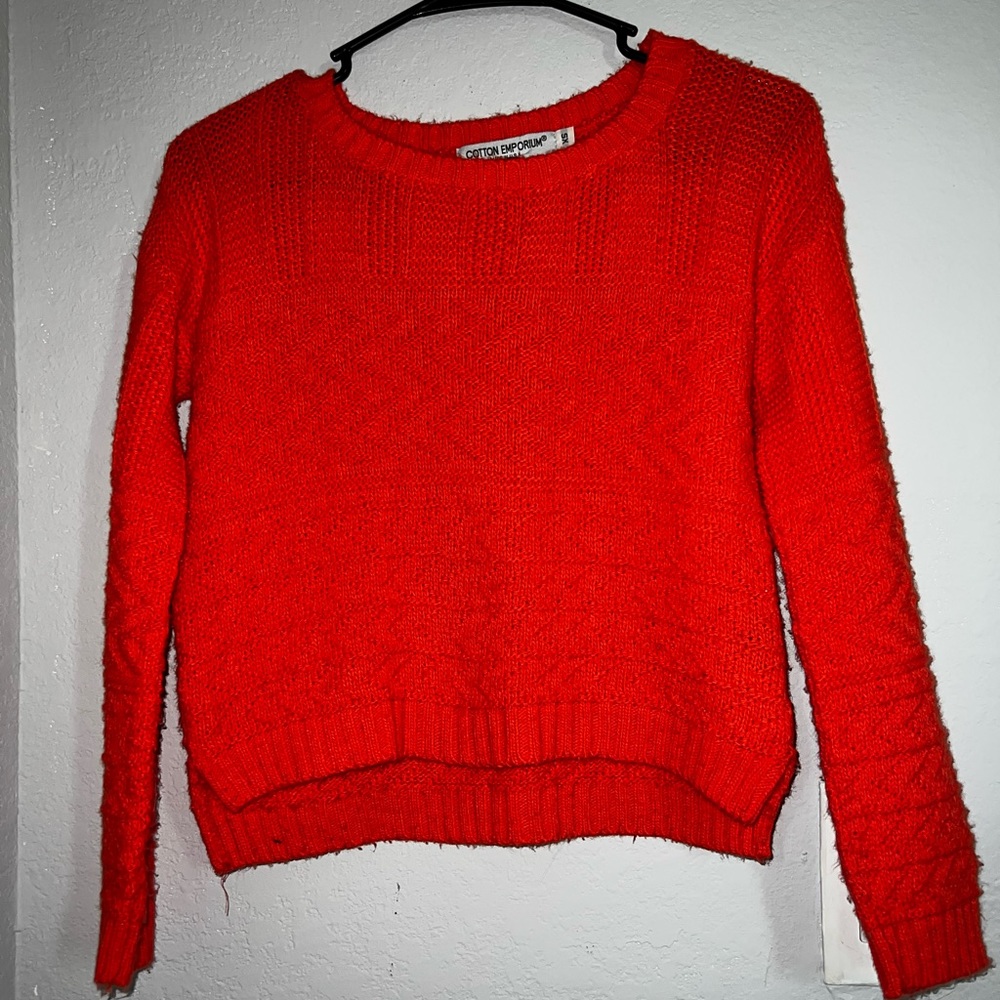 Orange Cropped Sweater